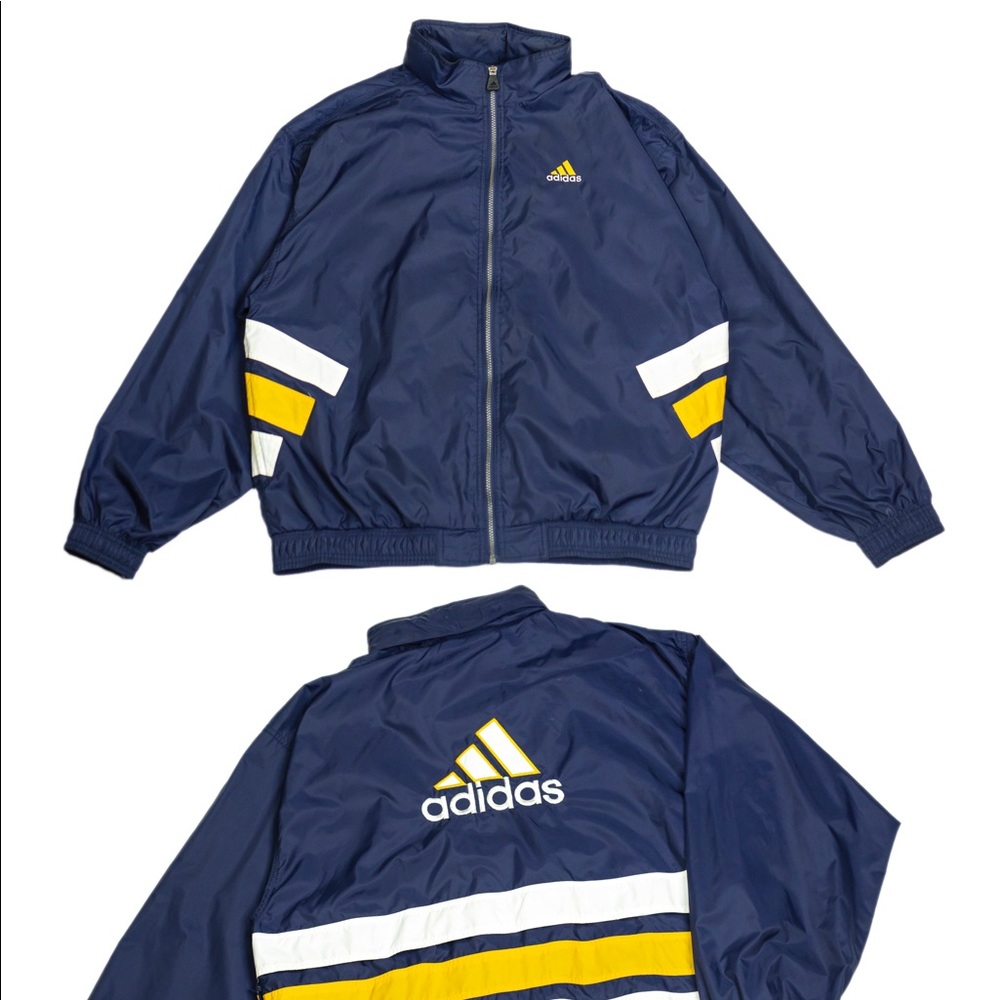 Vintage Adidas Track Jacket XL (Navy/Yellow/White)